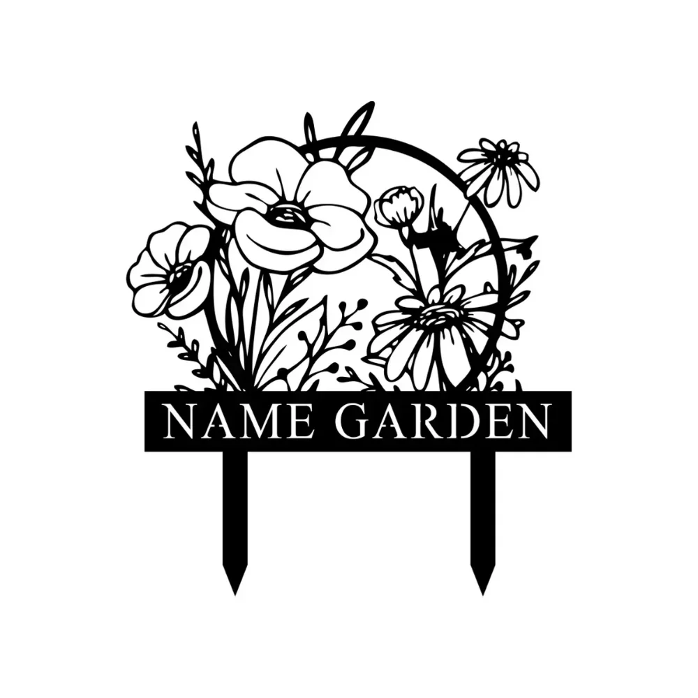 

Exclusive Custom Poppy Flowers Garden Stake. Unique Steel Decoration for Beds. Ideal Charming Garden Gift.