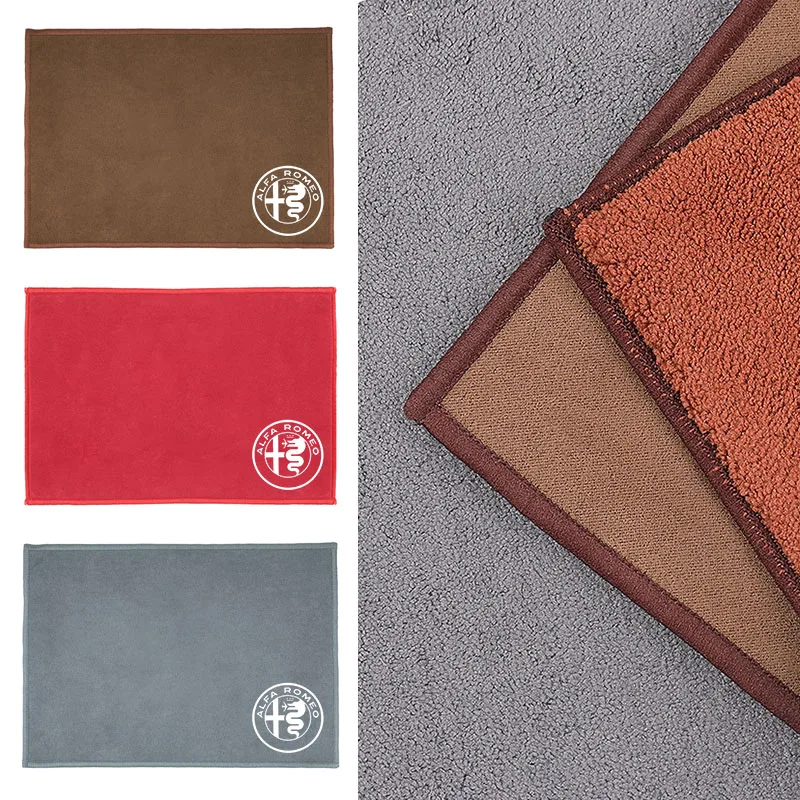 منشفة شعار سيارة من جلد الغزال ستوكات تنظيف تجفيف خرقة القماش ل ألفا روميو 4C 159 العنكبوت جوليا جوليتا 156 ميتو 147 8C GT 166 #4