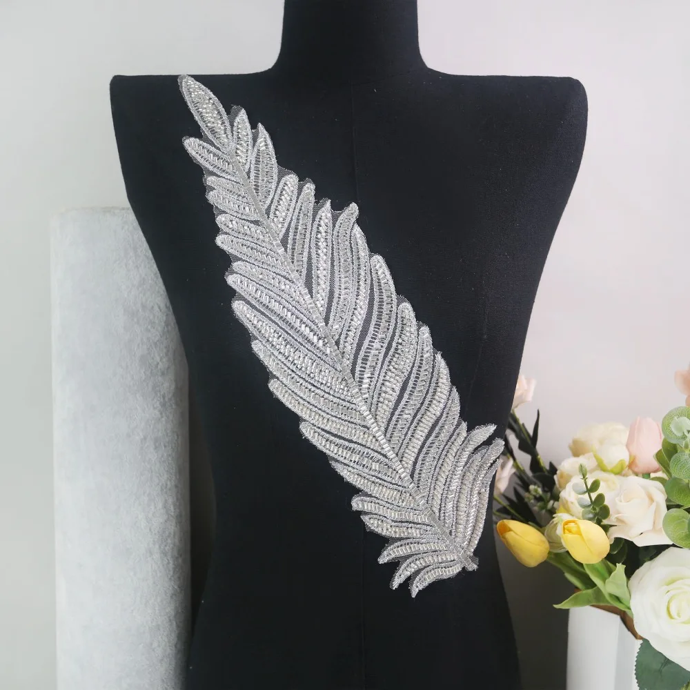 

Retro Duct Bead Leaf Patch Decal Chest Flower Fashion Diy Wedding Dress Performance Clothing Decoration Flower