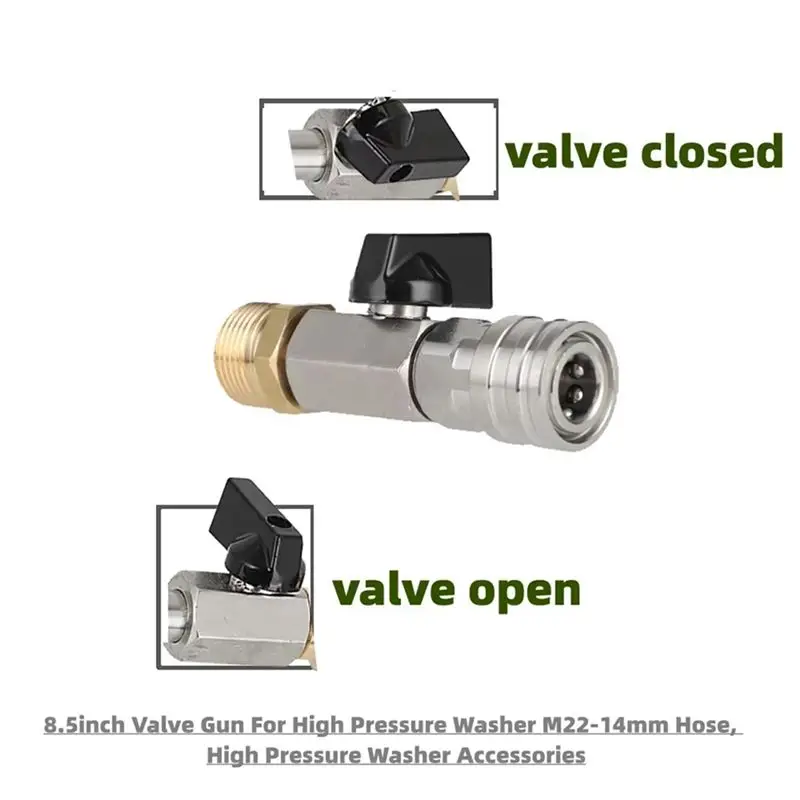A99F-High Pressure Ball Valve On/Off Kit For Power Washer, Quick Connector 1/4