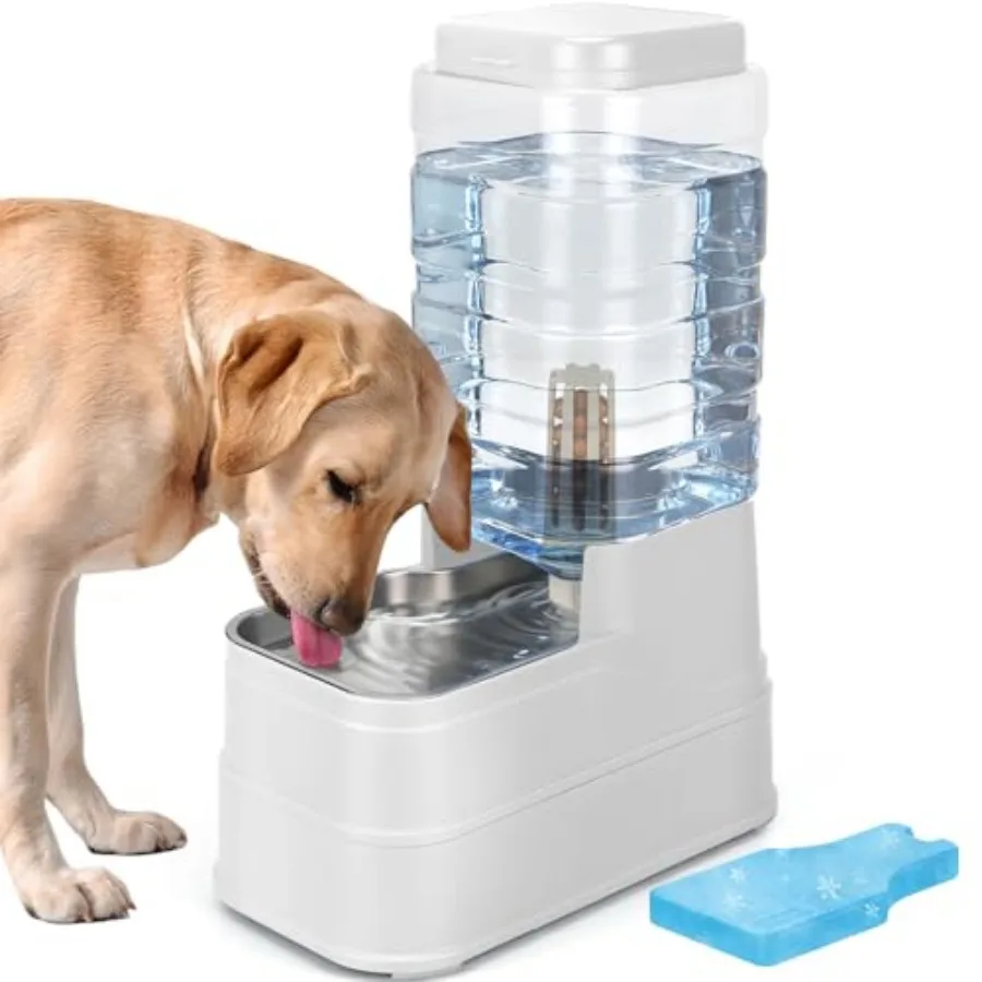 

2.2 Gallon Pet Automatic Dog Water Dispenser Cat Gravity Waterer Feeder with Stainless Steel Bowl Large Capacity Puppy Feeding