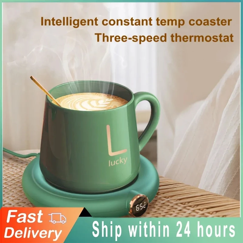 Cup Warmer Heating Pad USB DC5V Constant Temperature Coaster 3 Gear Digital Display Adjustment Timing Heater for Coffee Milk Tea