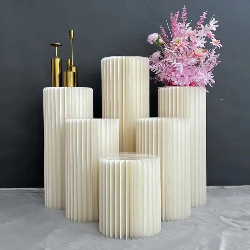 Party Decoration Paper Folding Cylinder Pedestal Display Rack Pillars For Wedding DIY Dessert Cake Table Stand Columns