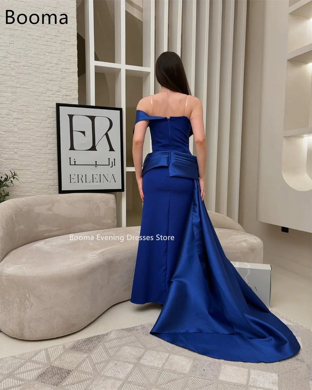 Booma zeemeermin uit de schouder eenvoudige avondjurken formele jurken voor vrouwen mouwloze elegante galajurken op maat gemaakt 2025