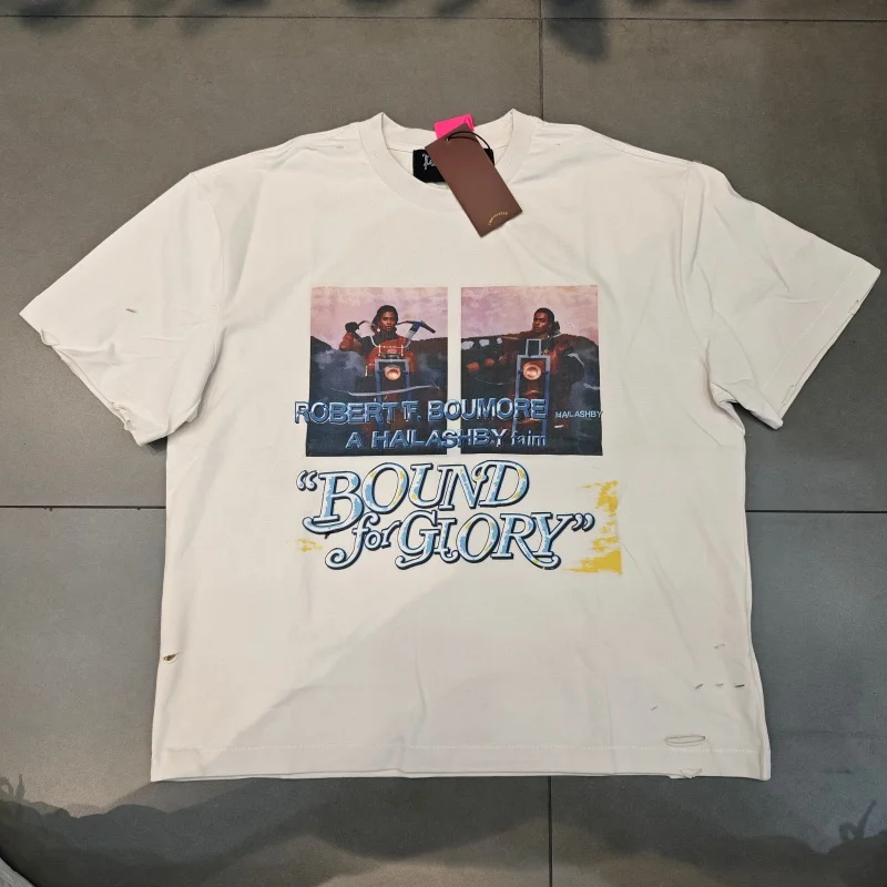 

Paly Vintage American Play Distressed Cotton T Shirt Men Oversized Street Fashion Retro Graphic Tee Loose Fit Casual Slogan Top