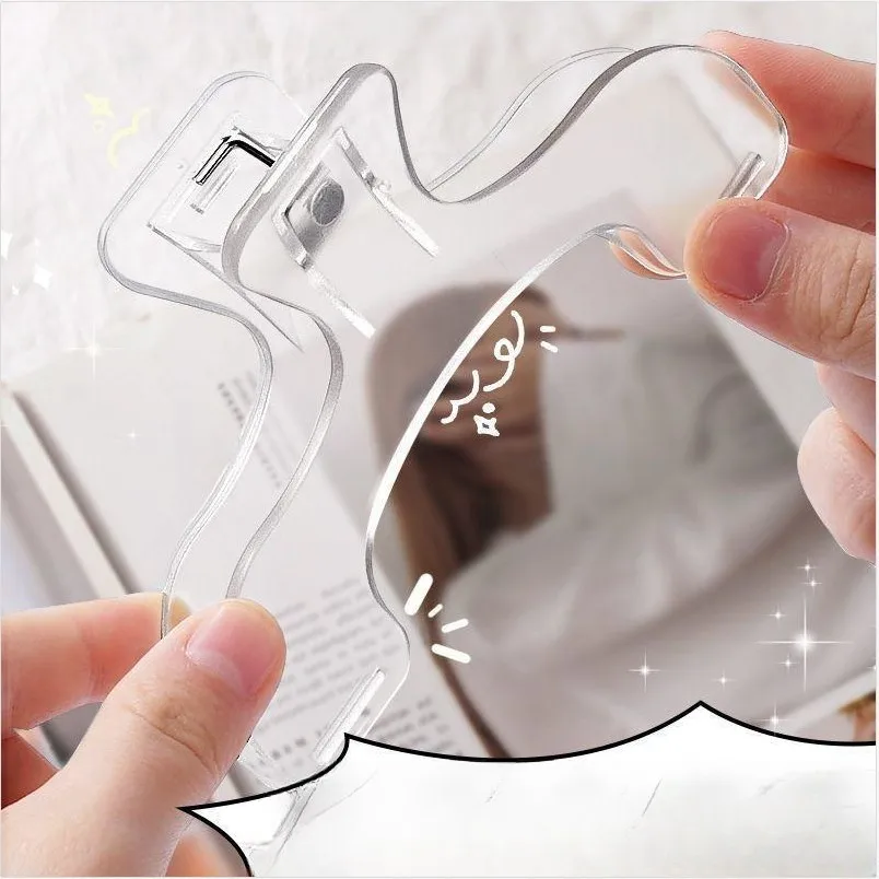 คลิปหนีบหนังสือแบบเรียบง่าย 1/3 ชิ้น แบบใสขุ่น สำหรับอ่านหนังสือ ที่หนีบกระดาษ ที่หนีบโน้ต อุปกรณ์ตั้งโต๊ะ ที่หนีบโน้ตใช้งานได้จริง