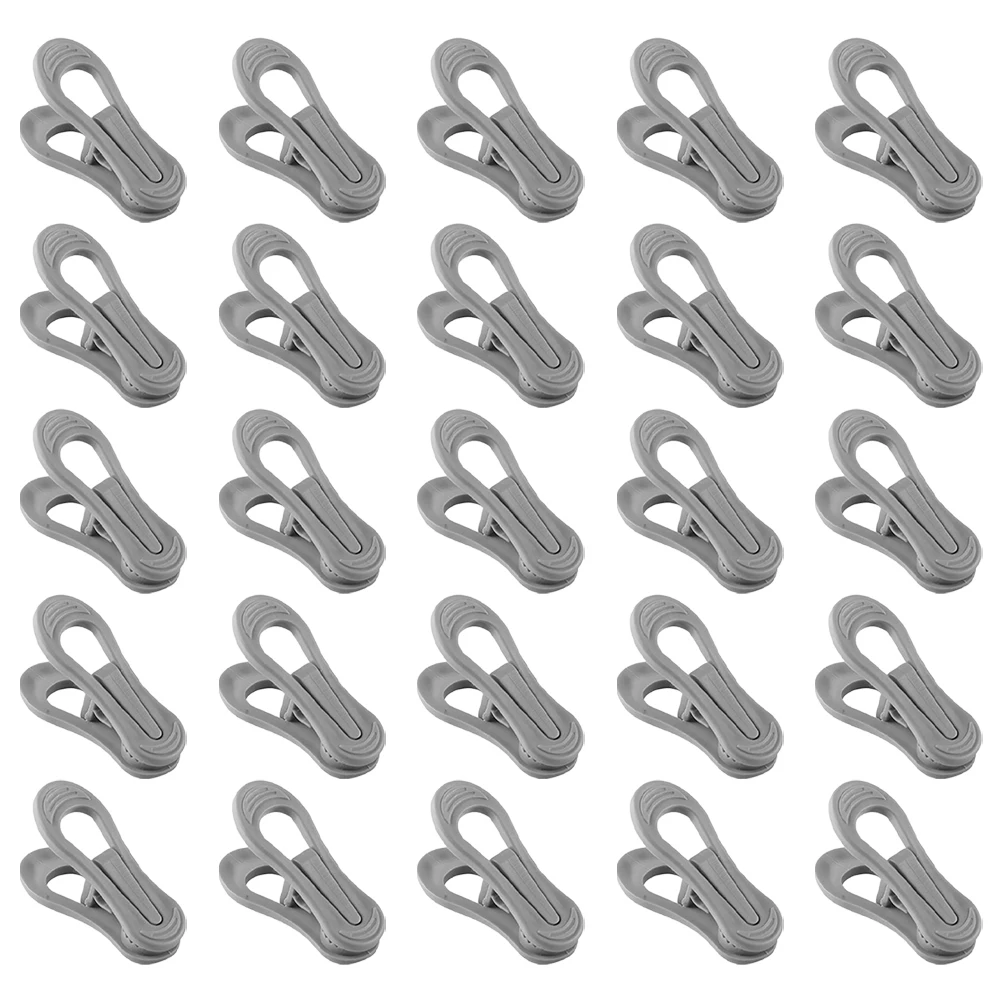 

30 Pcs Clothes Clothespin Curtain Clips Beach Towel Coat Hanger Clamps Clothing Accessories Pegs Grey Hooks Child