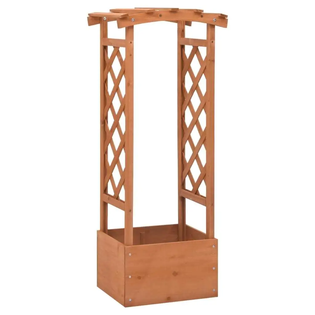 49x39x117 cm Firwood Trellis Planter with Arch - Stylish Garden Decor & Plant Support