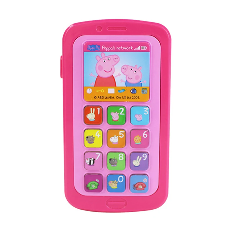 Peppa Pig Emulation Mobile Phone Children Early Education Playing House Simulation Sound Lamplight Music Tablet Phone Toys Gifts