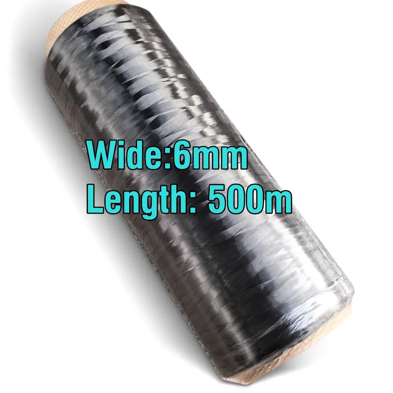 12K Carbon Fiber Yarn Complete Roll sale Not distorted T700 6mm width tow continuous carbon fiber filament Yarn thread tape