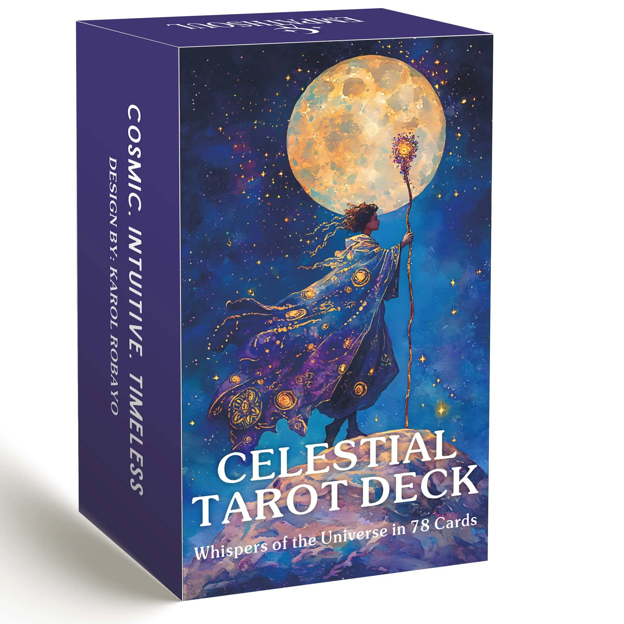Classic Celestial Tarot Card Deck, 78 Cards, 13x8 Cm, Intuition & Spiritual Guidance, Ideal for Beginners, Includes Paper Manual