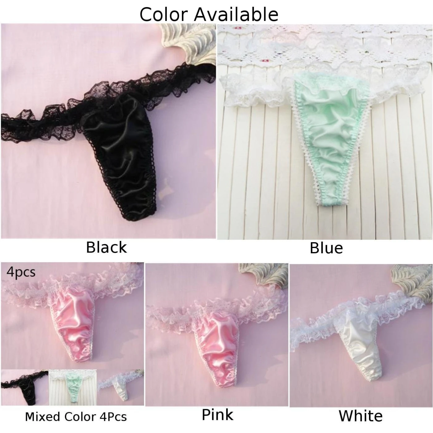 Women Sexy Breathable Lace Waist Thongs Briefs G-String Panties Bikinis Underwear Home Japanese Solid Low Rise Female Thongs