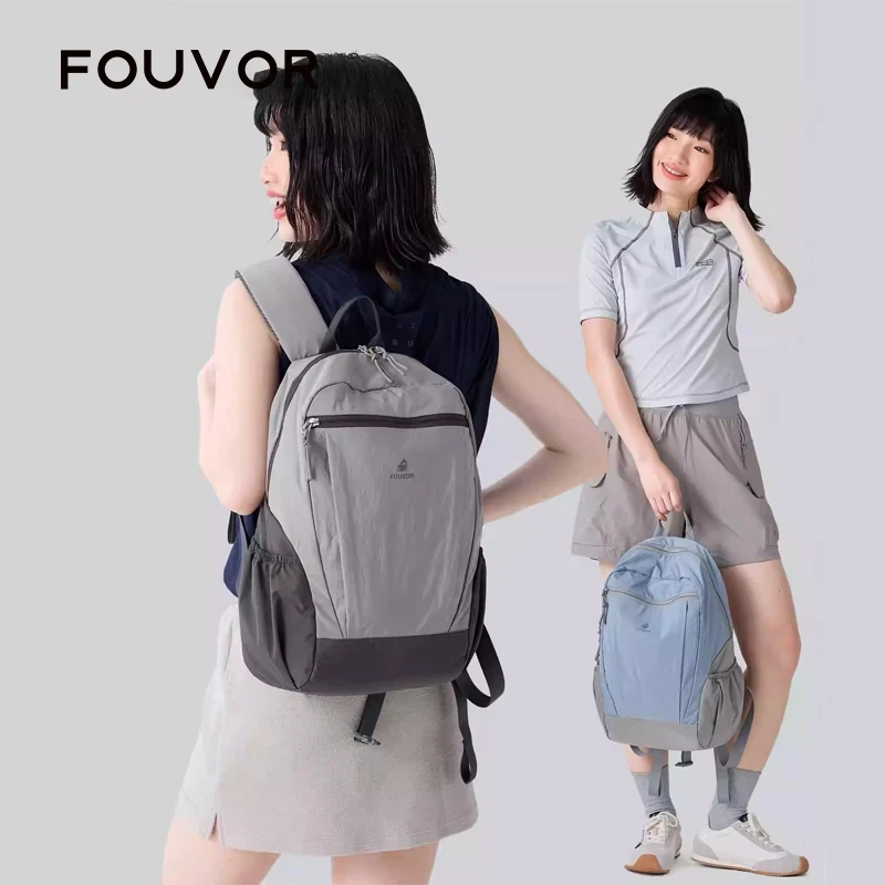 

Fouvor Unisex Backpack Lightweight Travel Bag Elastic Side Pockets Backpacks Outdoor Hiking Academic Backpack for Women 3068-09