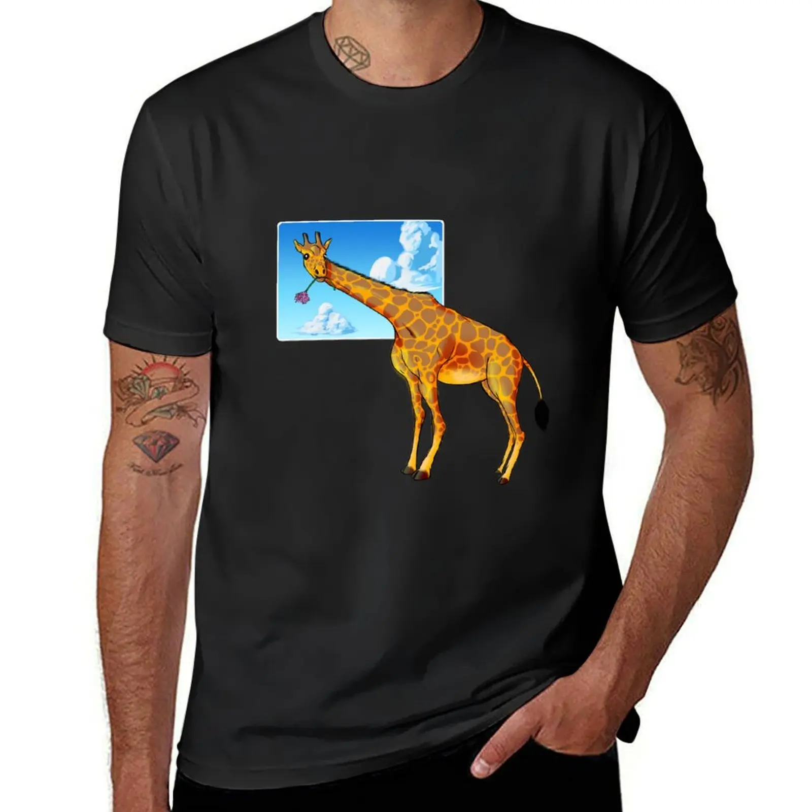 

Cute Giraffe T-Shirt anime summer top tshirts for men