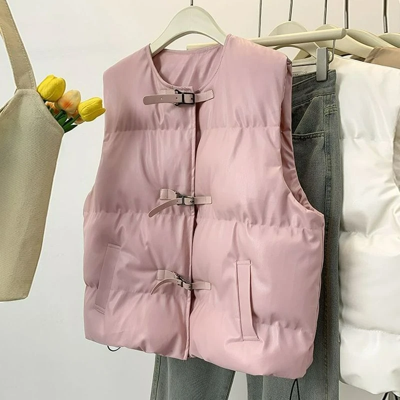 2025 Autumn New Design Sense Vest Women's Fashionable Age Reducing Loose Pleated Bread Jacket