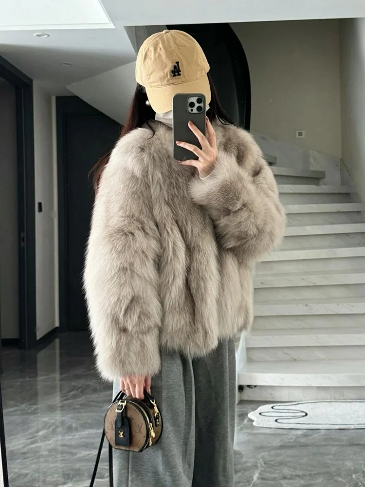 

Young Sle 2025 Slim Fit ort Length Fur Coat Women's Loose Comfortable Winter Jaet Eco-friendly Synthetic Leather