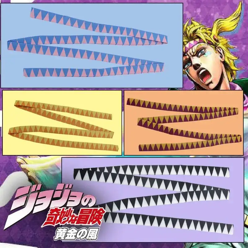 Anime JoJo's Bizarre Adventure Golden Wind Cosplay Headband Triangle Pattern Hair Accessory Halloween Party Costume Prop Unisex
