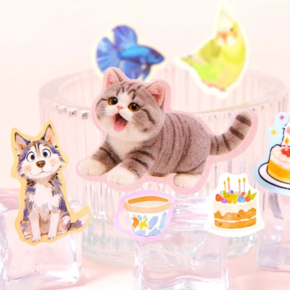 Graffiti Style Pet Sticker Collection 32 Sheets Pack Cute Pet Collection Kawaii Cartoon Stickers Small Pattern Design