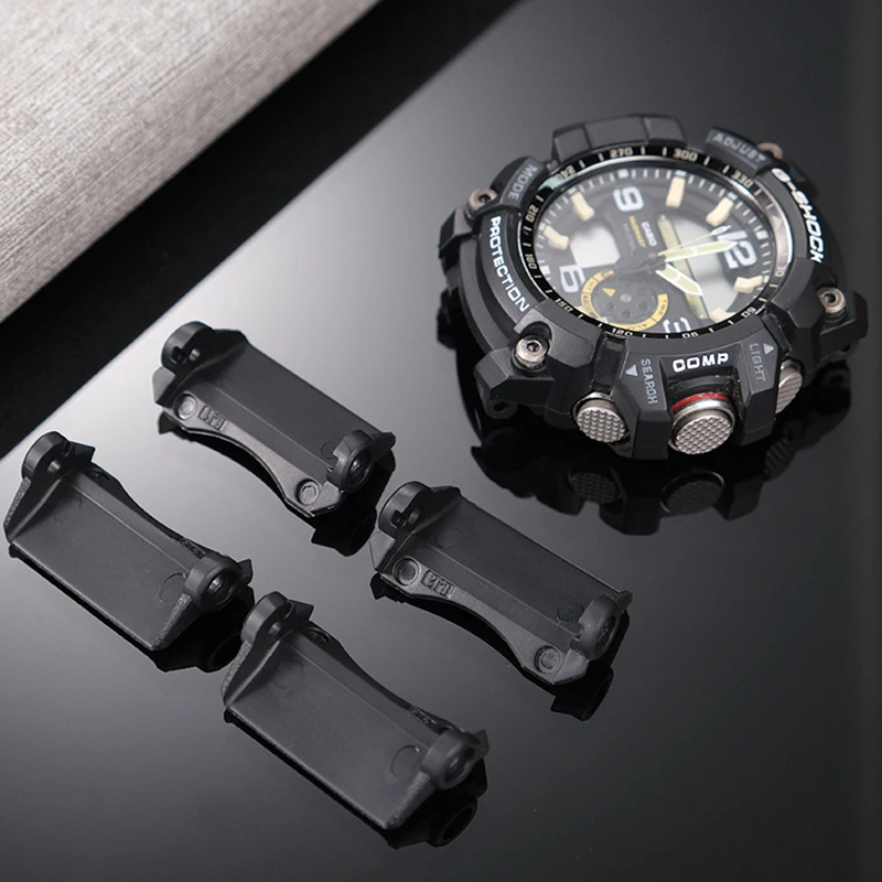 For Casio G-Shock GG-1000/GWG-100/GSG-100 Watch Connector Arm Guard Black Silica Gel Fixed Silicone Rubber Part Accessory