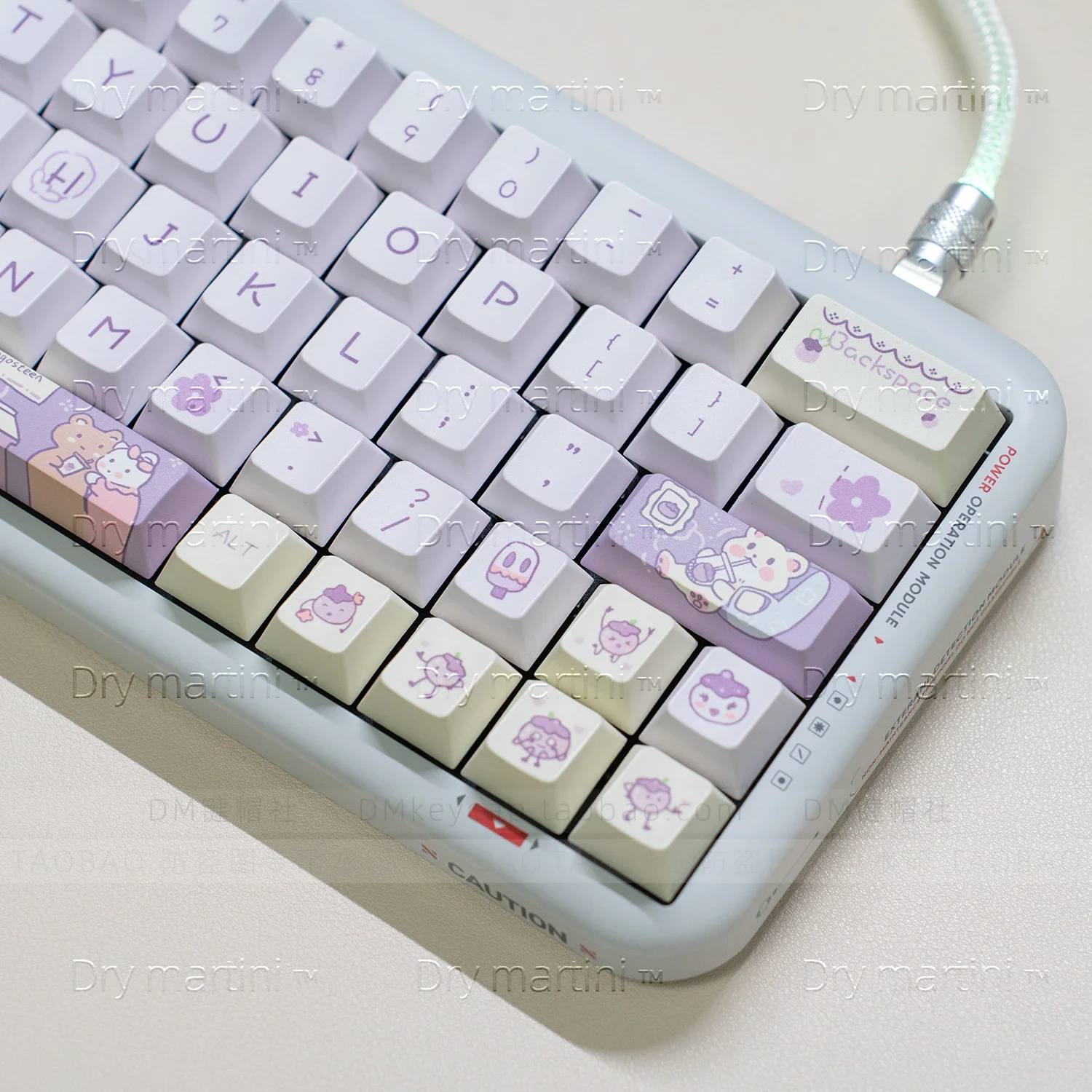 

Mangkhut Shake Music Keycap PBT Hot Sublimation Milk Purple Original Height 61/64/68/84/87/98/104 etc