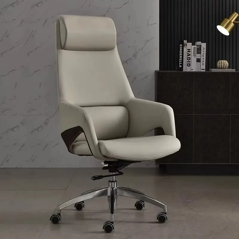 

Comfortable Gray Office Chair Headrest Nordic Swivel Armchair Office Chair Rolling Relaxing Silla De Escritorio Furniture