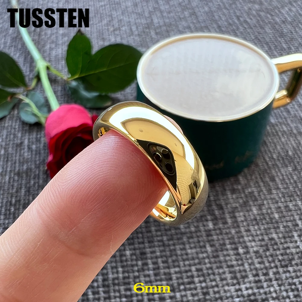 Dropshipping TUSSTEN 2-10MM Men Women Ring Tungsten Wedding Band Domed Polished Comfort Fit