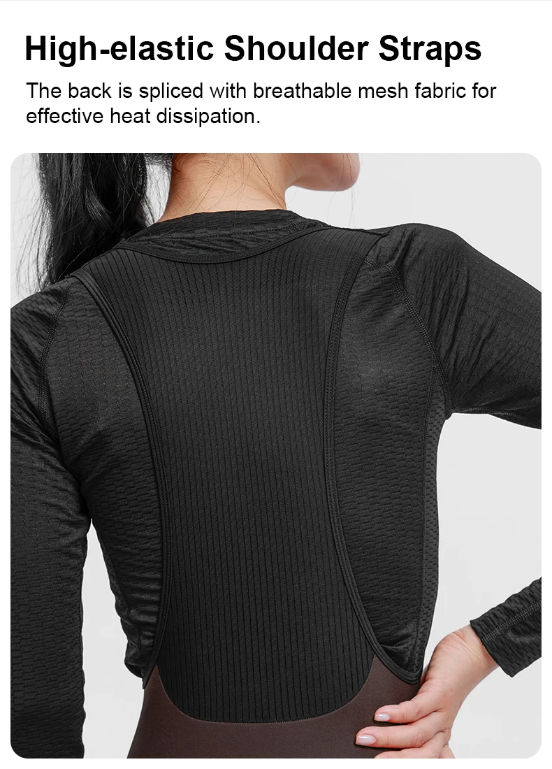 INBIKE Herbst Winter Neuer Stil Damen Fleece-Trägerhose Hochgeschnittene Warme Langstrecken-Radhose – Detail 8