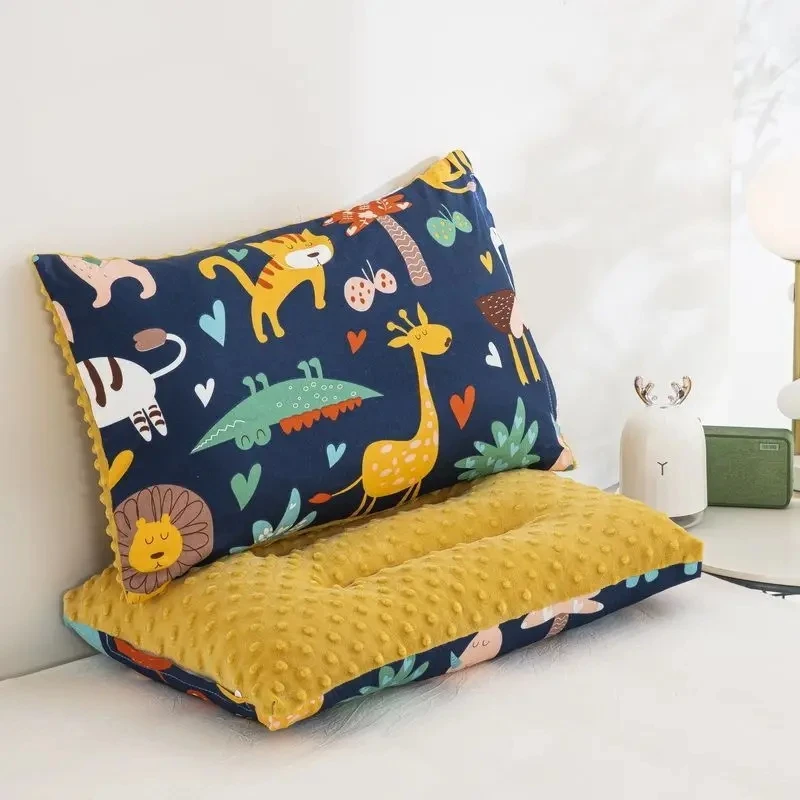 Cartoon Pattern Children\'s Pillow Removable Washable Baby Pillow with Zipper Household Breathable Cotton Boys Girls Pillow