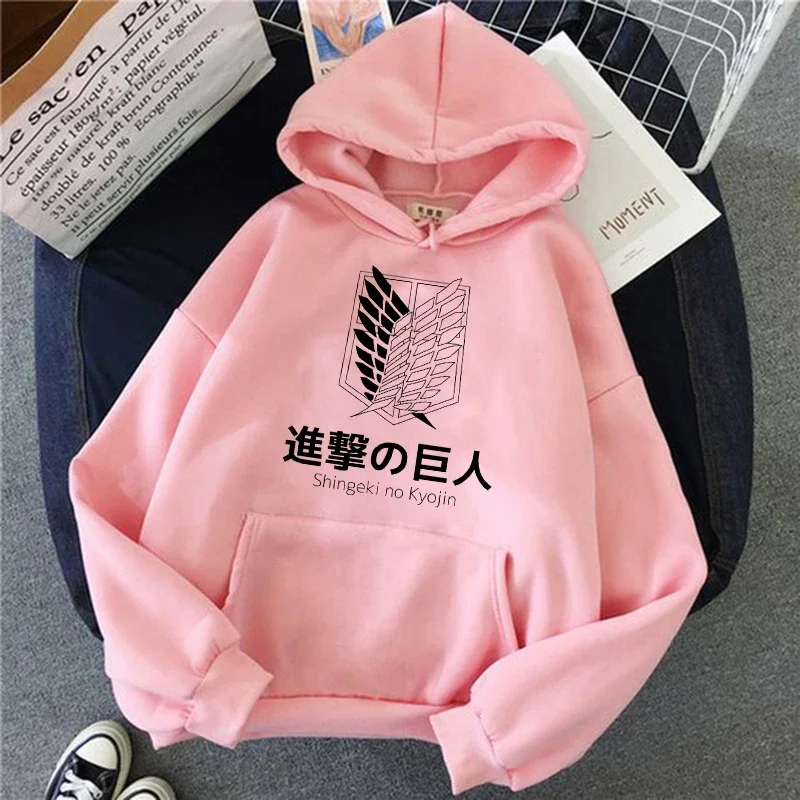 90s japanese Anime Attack on Titan Shingeki No Kyojin Graphic Hoodies Men Unisex Oversized Funny Cartoon Sweatshirt Hoody Male