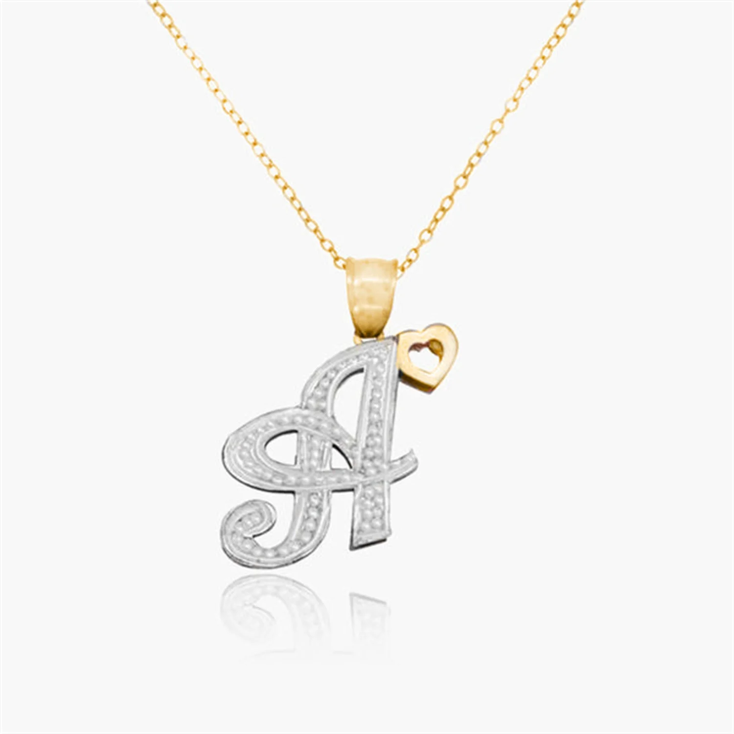 TWO-TONE INITIAL NECKLACE Stainless Steel Personalized 18K Gold Plated Two Tone Hip Hop Alphabet Pendant Women Christmas Gift