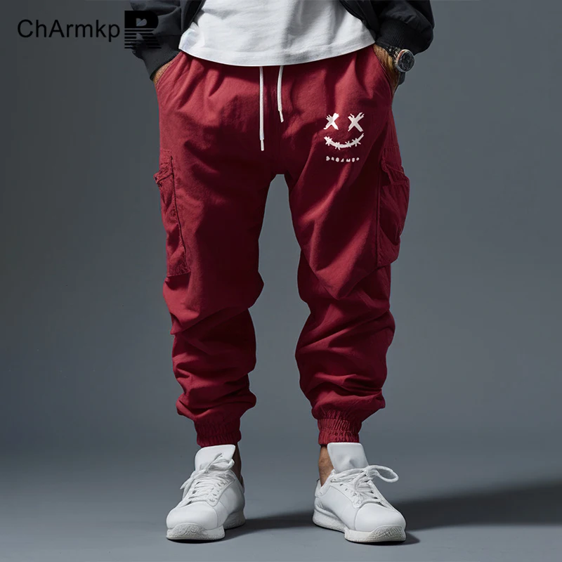 

ChArmkpR 2024 Summer Men Loose Pants Casual Harem Long Trousers Print Drawstring Waist Loose Cargo Pants Streetwear Men Clothing