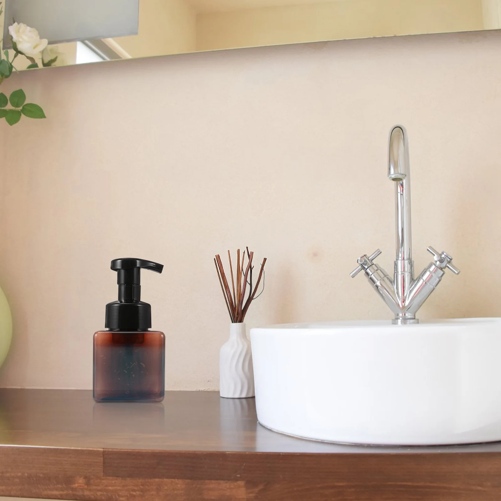 2 stuks 250 ml bruin zwart pomp schuimende fles vierkante reiscontainers hervulbare lotiondispenser draagbaar