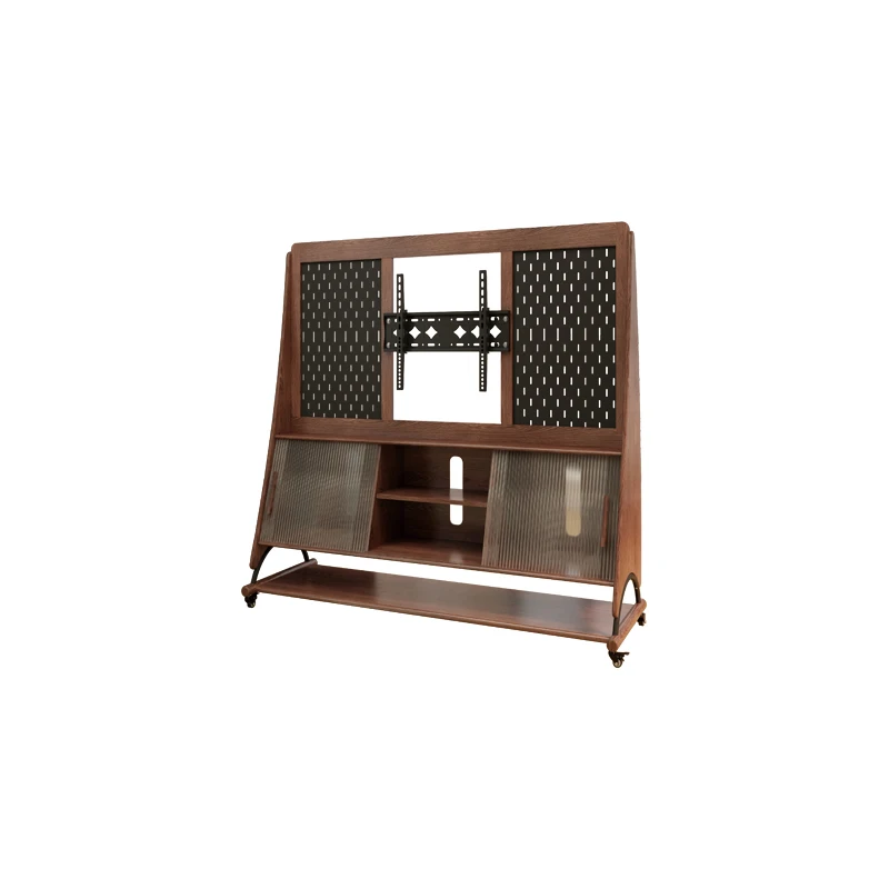 Solid wood removable TV cabinet, living room household small apartment storage locker
