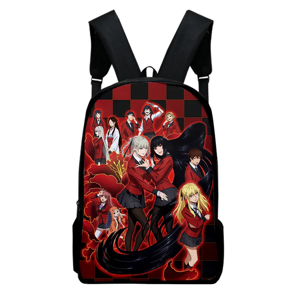 Classic Popular Funny Kakegurui Notebook Backpacks pupil School Bags 3D Print Oxford Waterproof Boys/Girls Laptop Backpacks