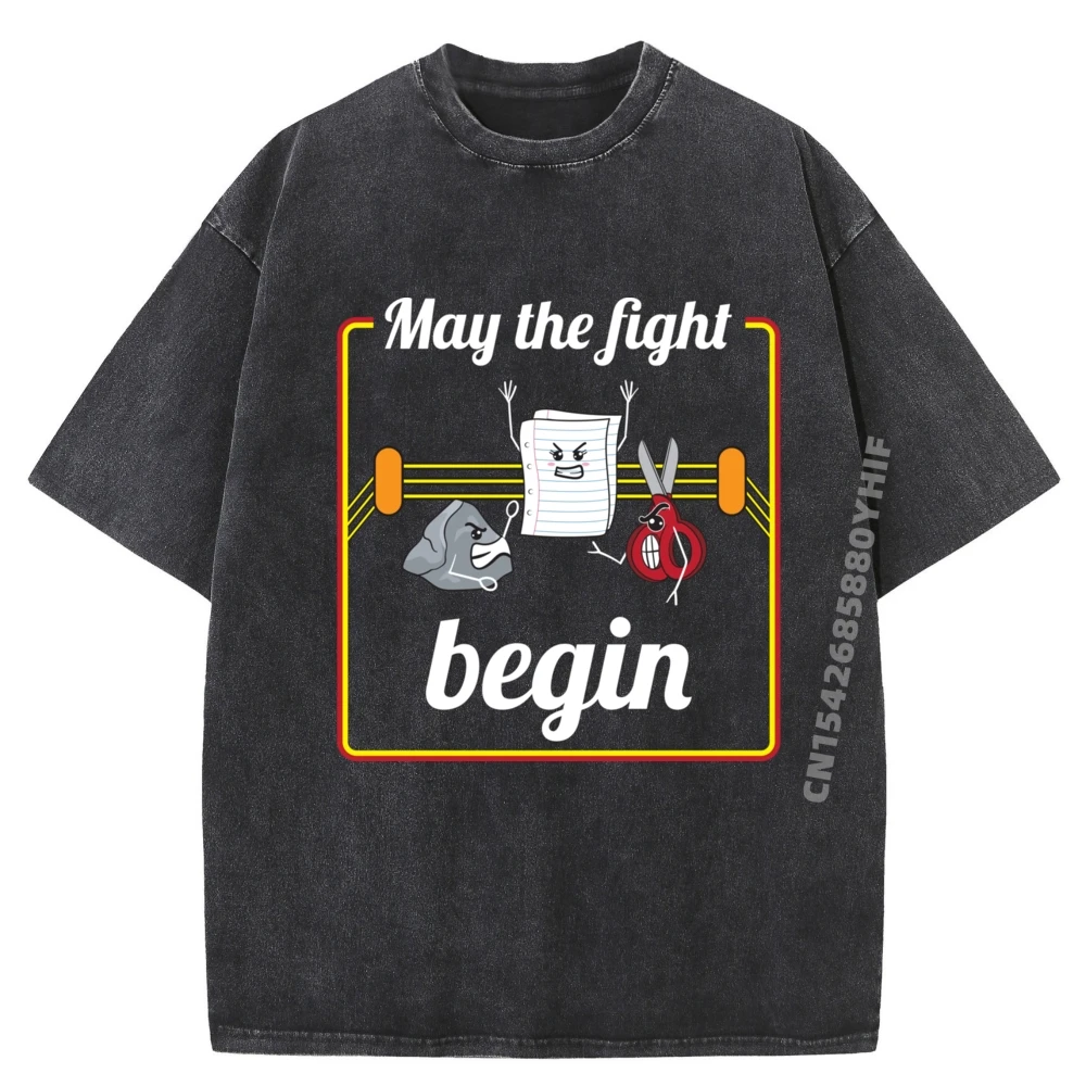 

May The Fight Begin, милые рок-бумажные ножницы, футболки с графическим рисунком, дизайнерская одежда, мужские модные потертые футболки