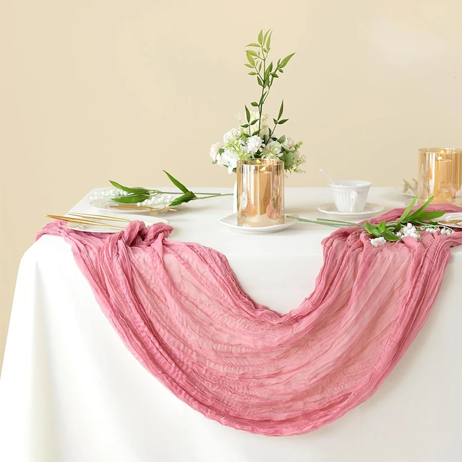 Camino de mesa de boda de gasa Salvia, ajuste de mesa de comedor Vintage, perfecto para fiesta de cumpleaños, banquetes, arcos, decoración de