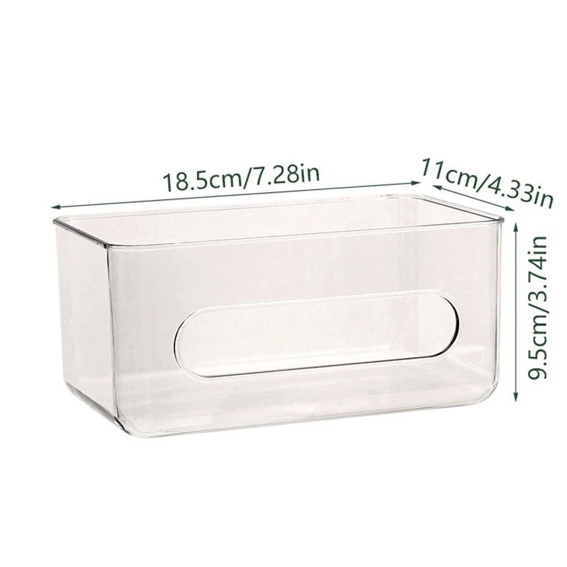 Transparent Storage Box Wall Mounted Tissue Box Large Capacity Disposable Mask Holder Free-punching for Home Office