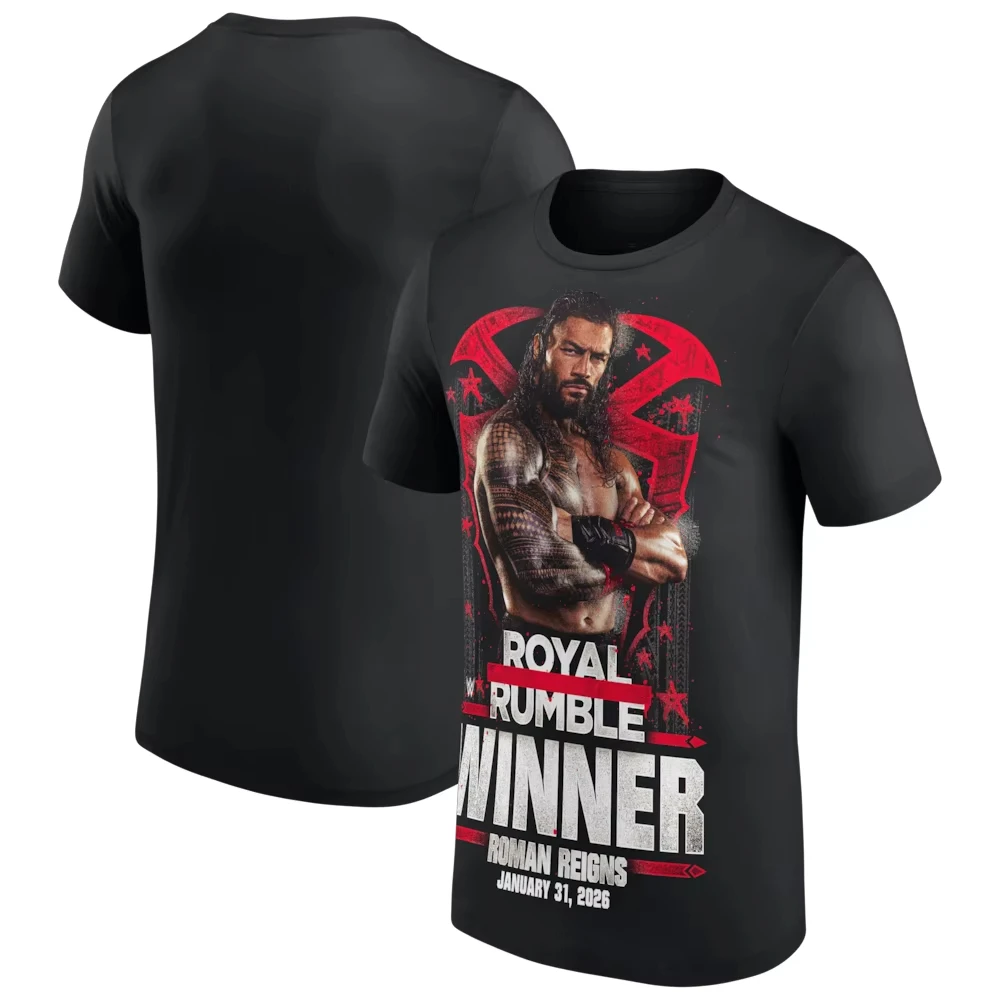 Camiseta Deportiva Casual para Hombre con Estampado 3D de Roman Reigns en Negro y Dorado, de Secado Rápido y Manga Corta, Disponible en Varias Tallas Grandes