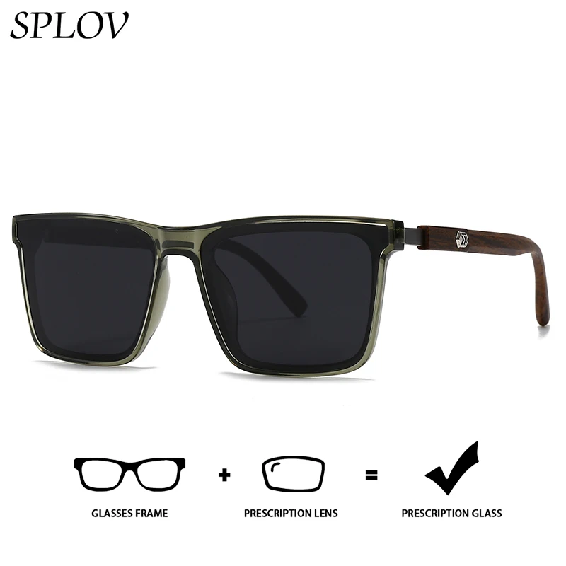 

Retro Square Prescription Sunglasses Professionally Customized Polarized Progressive Multifocal Lenses UV400 Men's Sunglasses