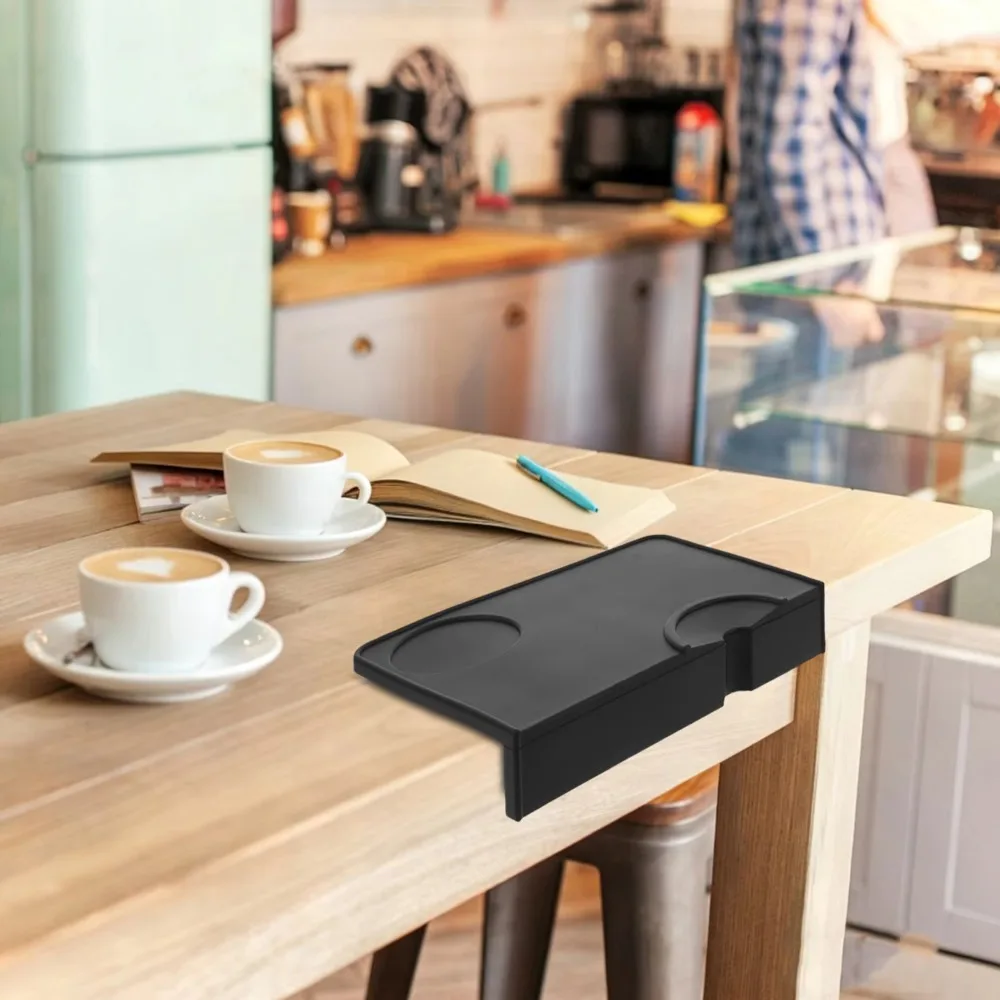 Non-Slip Silicone Coffee Tamper Mat Corner Edge Wear-resistant Espresso Tamping Pad Black Thicken Coffee Powder Press Pad Cafe