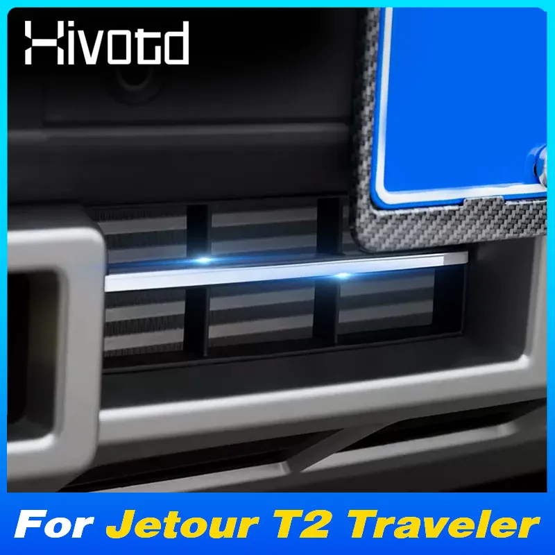 Car Front Grille Trim Bumper Protector Decorative Stickers Strips Cover For Jetour T2 Traveler 2024 Exterior Product Accessories