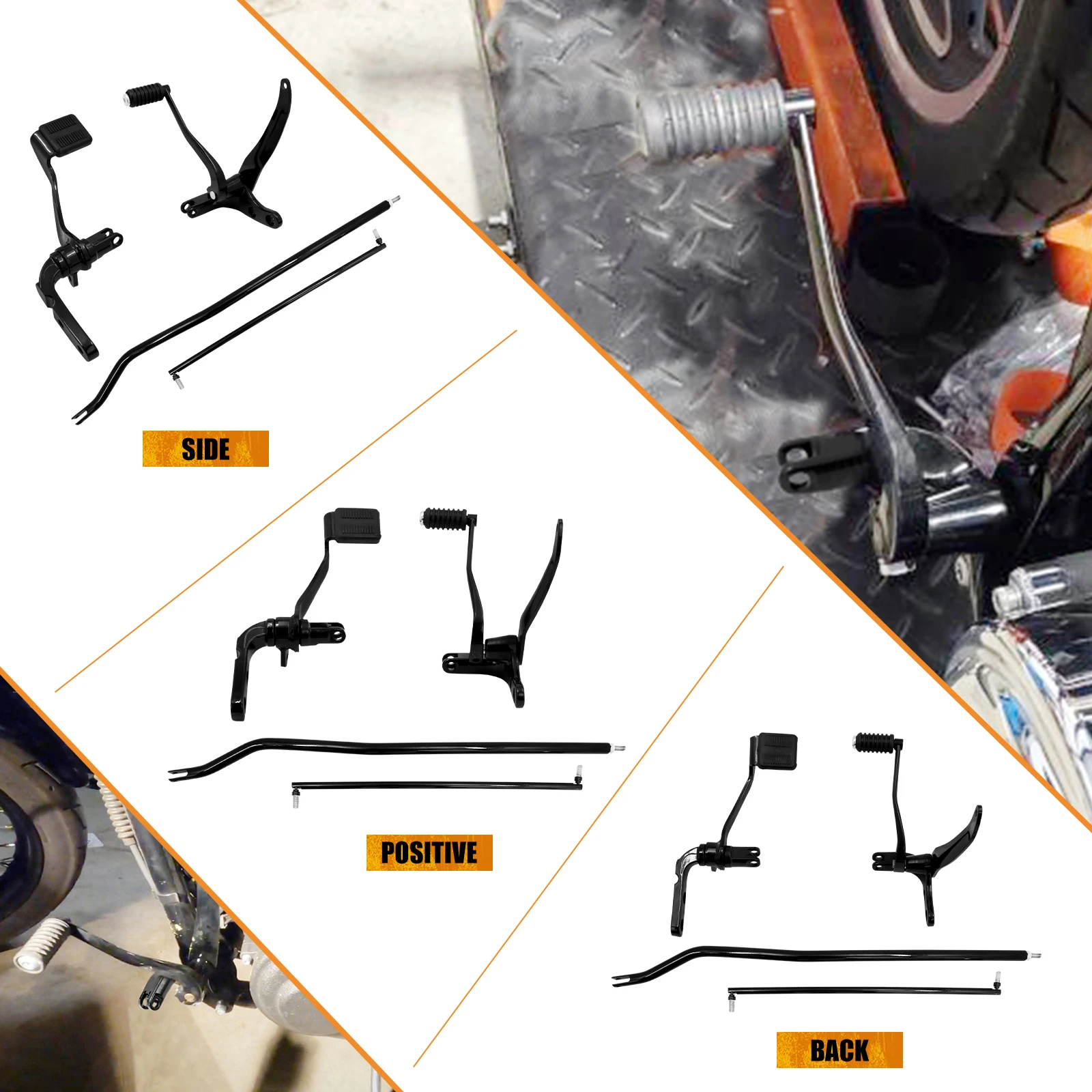 Motorcycle Forward Controls Pegs Levers Linkages Kit Set For Harley Dyna Street Fat Bob FXDF Low Rider FXDL FXDB Super Glide