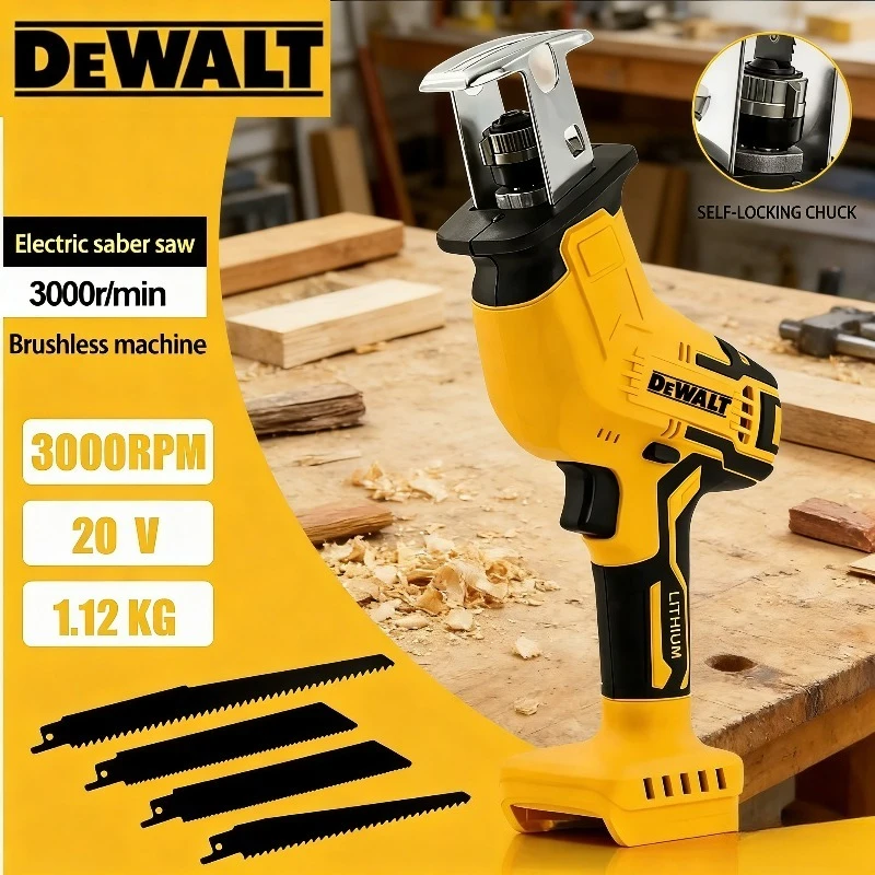 

Dewalt 3000RPM Brushless Reciprocating Saw Electric Saw Multifunctional Metal Wood Pipe Cutting Saw For Dewalt 18V Battery