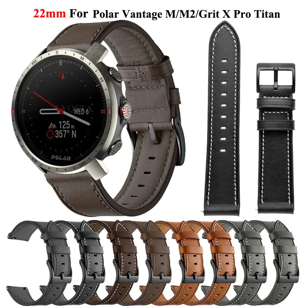 Strap For POLAR Grit X Pro Titan Smartwatch Leather Watchband For Polar Vantage M2/IGNITE 3/Unite Wristband Polar Pacer Bracelet