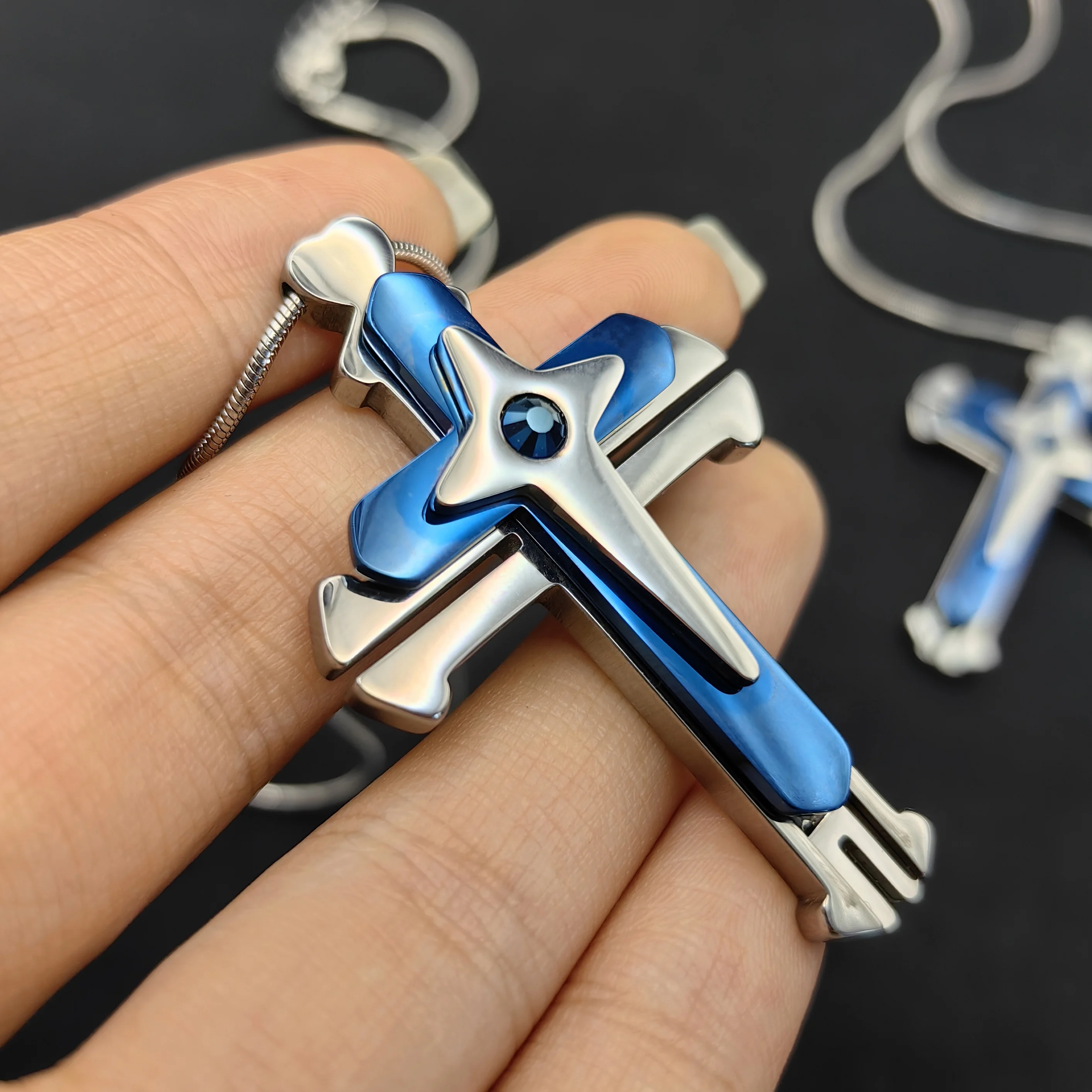 Fidget EDC Adult Decompression Toy Necklace Anxiety And Stress Relief Slider Jewelry Metal Push Pull ADHD Tactile Coin