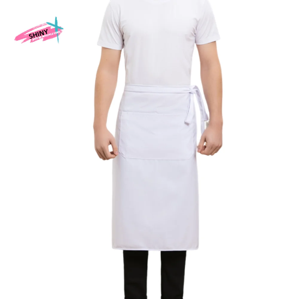 مريلة نصف مضادة للحشف قابلة للتعديل بلون سادة، مريلة خصر للنادل، تصميم برباط، مريلة مطبخ متينة للمطاعم #1