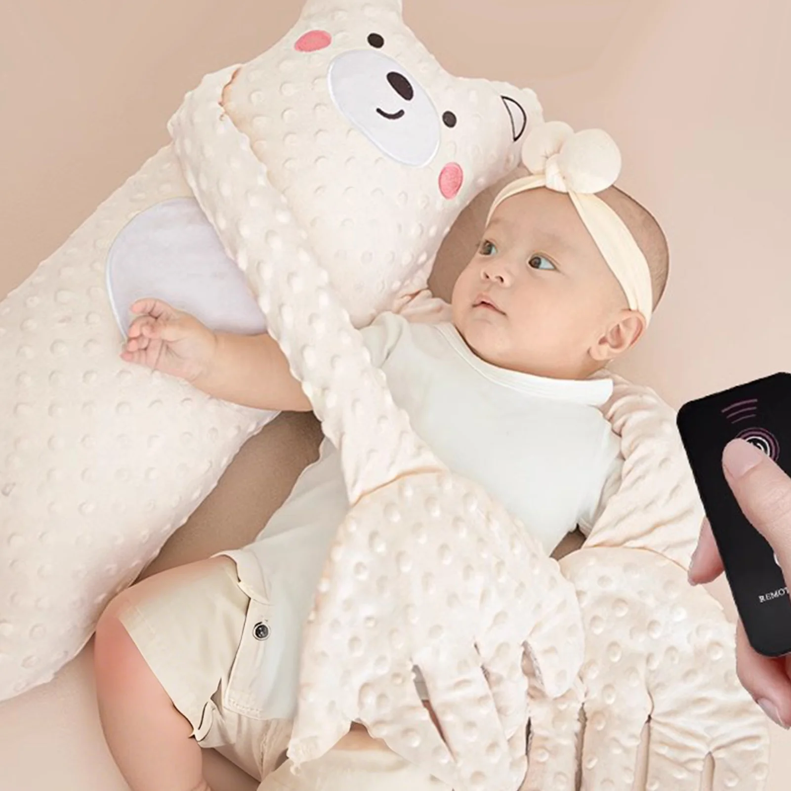 Baby Sleeping Patting Doll with Soothing Palm Remote Control Electric Baby Hand Pillow Soothing Palm Patting for Toddler Gift