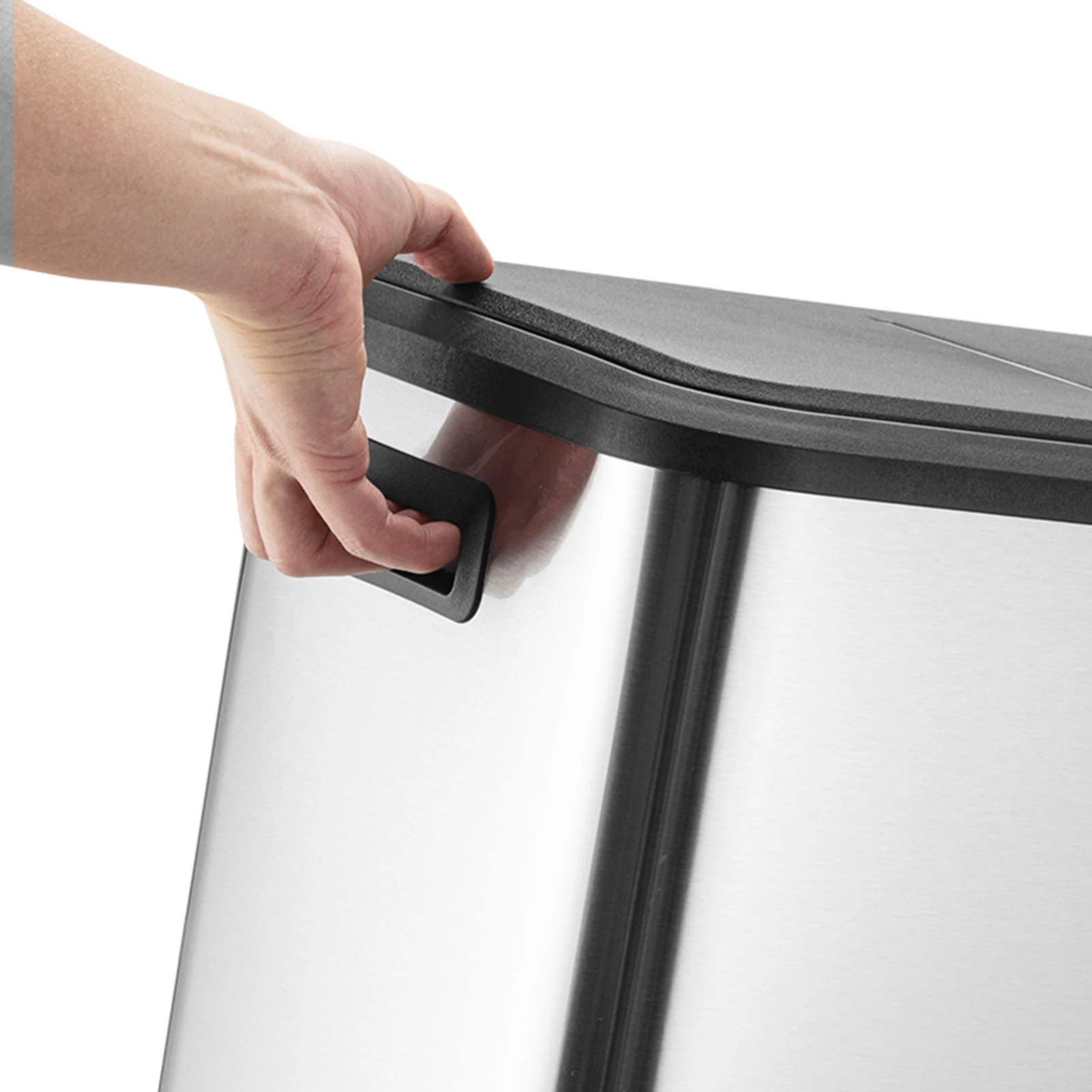 8 Gallon/30L Step Dual Compartment Stainless Steel Kitchen Trash Can On Garbage Bin – Soft Close Lid, 2 Removable Inner Buckets, Smudge-Resistant, Space-Saving Modern Design for Home, Office
