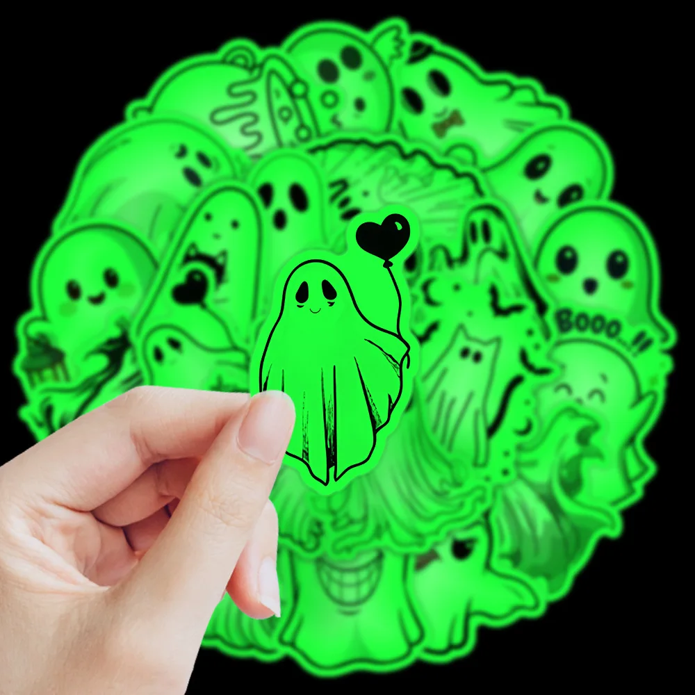 25 PCS Funny Halloween Ghost Stickers Decorate Luggage Helmet Bike Scooter Diary Waterproof Large Size Student Decals