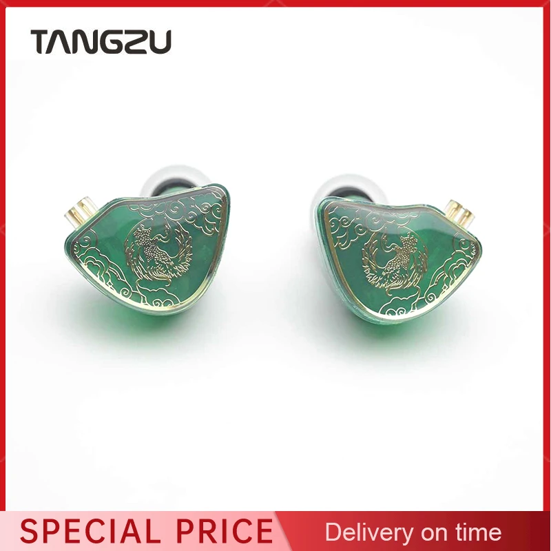Tangzu WANER Jade Green with Mic 10mm Dynamic Driver In-ear Earphone IEM MIC Metal Composite Diaphragm N52Magnet Waner SG